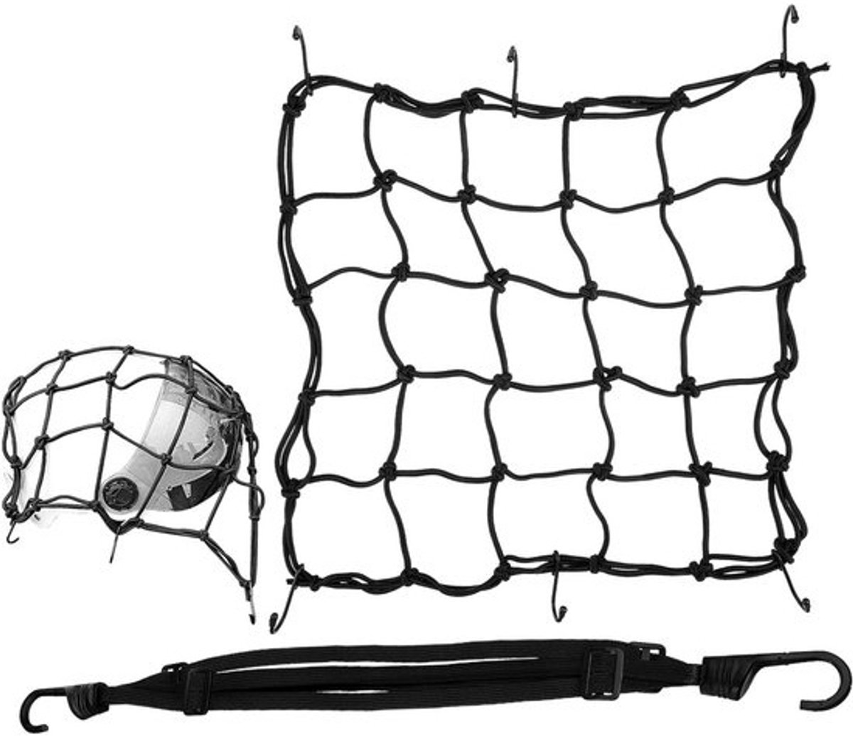 Fietscargonnet - Bagagenet - Voor bagagevervoer - Elastisch nylon - 60-120 cm - Zwart
