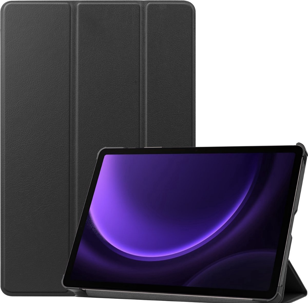 Tablethoes geschikt voor Samsung Galaxy Tab S9 Plus / S9 FE Plus / S10 Plus (2023/2024) - 12.4 Inch - Tri-fold book case - Auto Sleep/Wake functie - Zwart