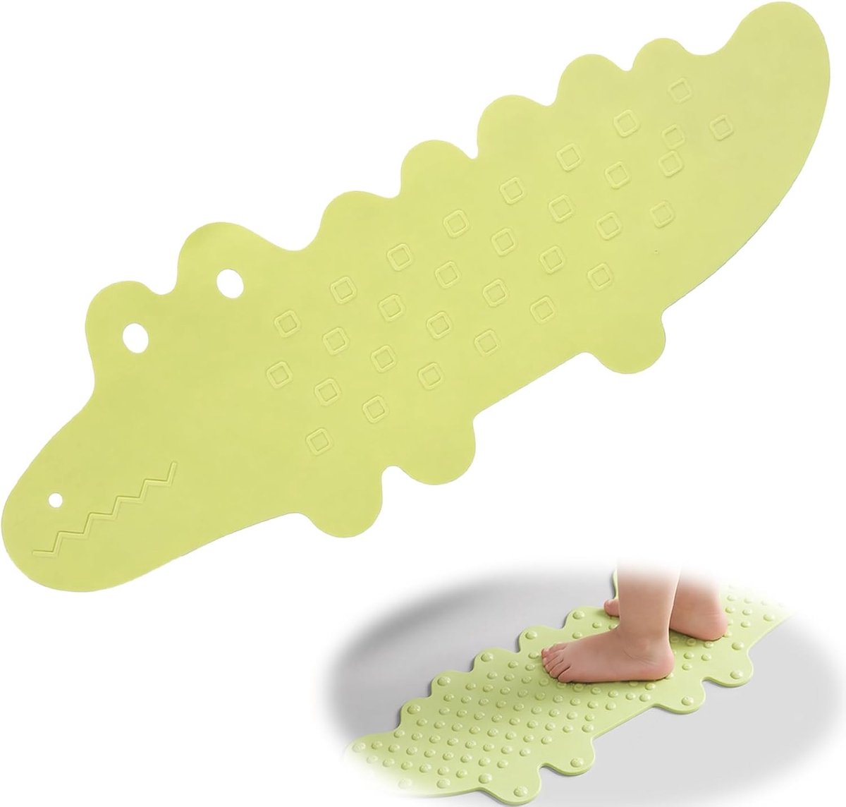 95 x 34,5 cm, badmat voor kinderen, antislip, met sterke zuignappen, groen