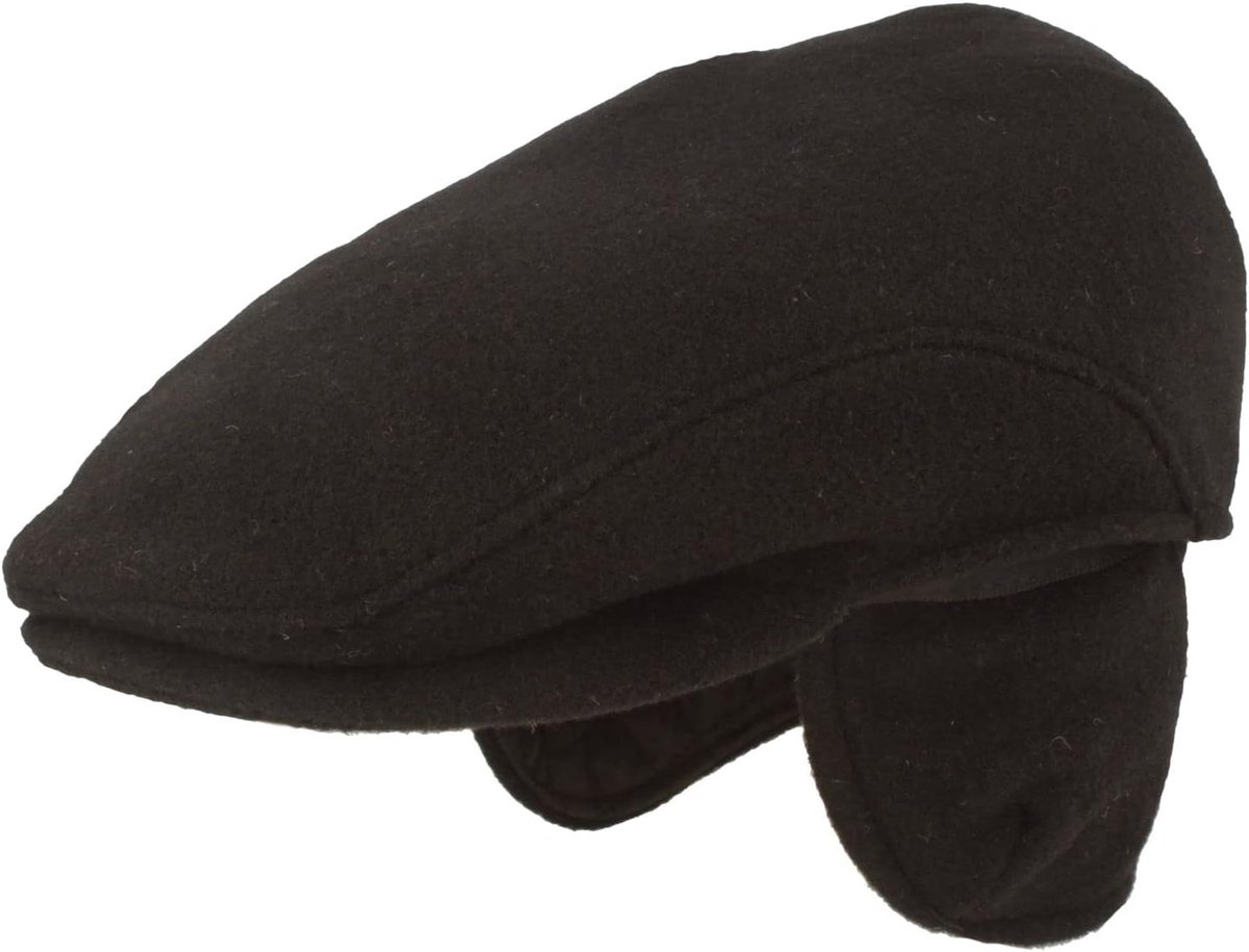 Schuifmuts met oorklep | Flatcap | Parapluuts van wol – waterafstotend & knikbaar – huidvriendelijk & comfortabel