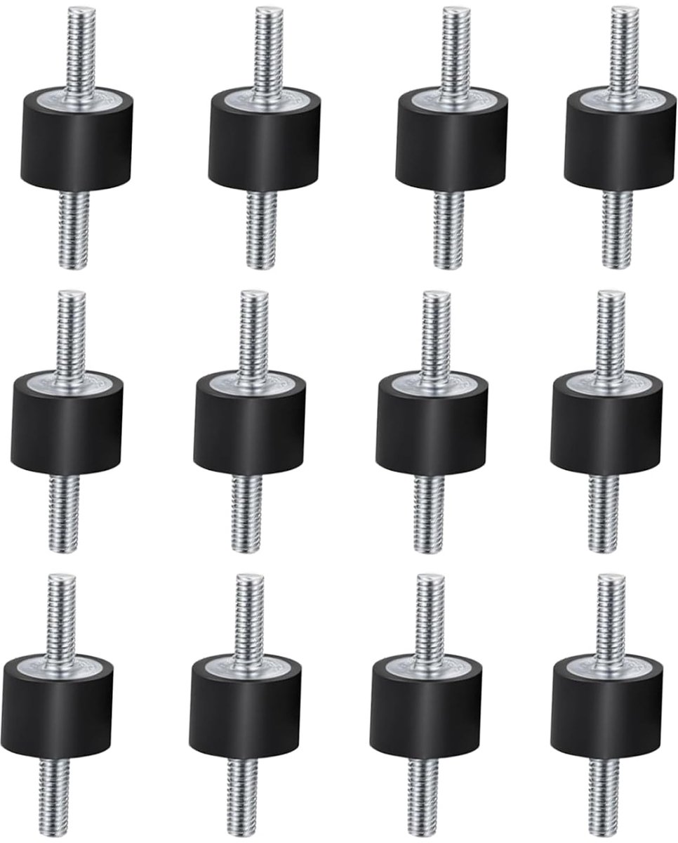 12 stuks Silent Block rubber M6 rubber schokdemper rubberlager rubberbuffer trillingsdemper van rubber voor luchtcompressoren dieselmotoren benzinemotoren waterpompen (VV20 × 15)