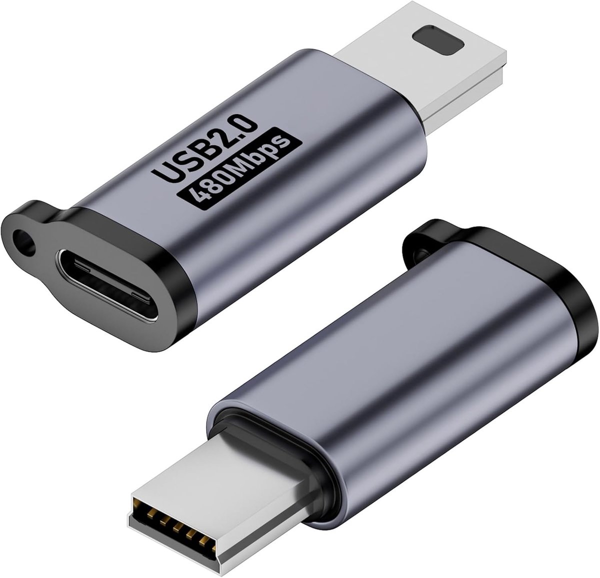 USB C naar Mini USB Adapter, Type C Female naar Mini USB 2.0 Type-B Adapter