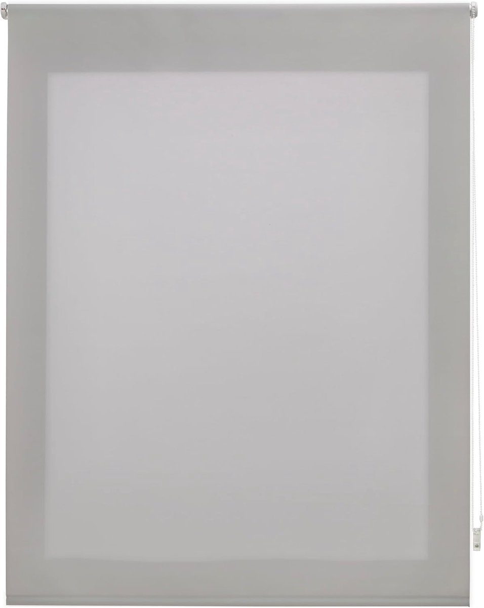 Rolgordijn, lichtdoorlatend, glad, 130 x 175 cm (breedte x hoogte), stofmaat 127 x 170 cm, lichtdoorlatend, zilver, premium raamrolgordijn