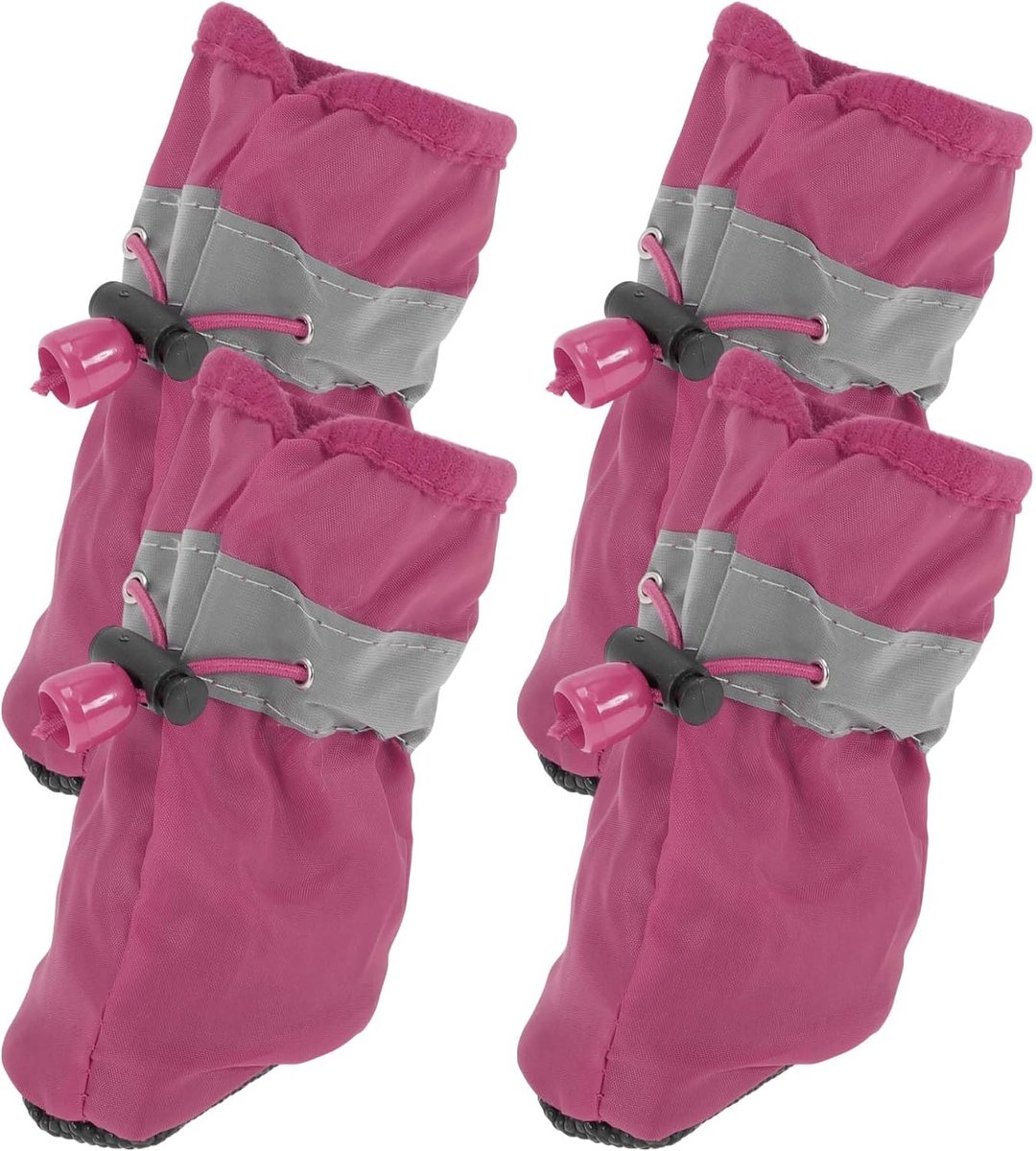 4 stuks pootbeschermers voor honden, pootbescherming, hondenschade, waterdichte sokken, hondenschoenen met verstelbare riem, voor binnen en buiten, maat 5, rozerood