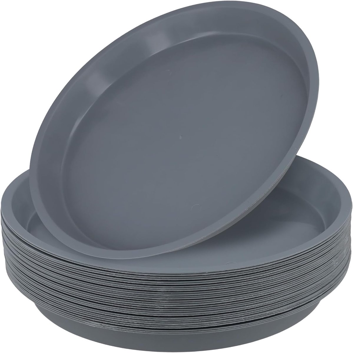 Onderzetters, 30 cm, antraciet, kunststof, rond, onderzetter voor binnen en buiten, antraciet, 30 stuks