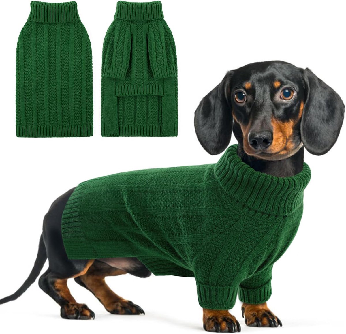 Truien Klein, Comfortabel & Rekbaar, Chihuahua Kleding voor Puppy, Chihuahua, Teacup, Katten, Kitten (Groen, XS)