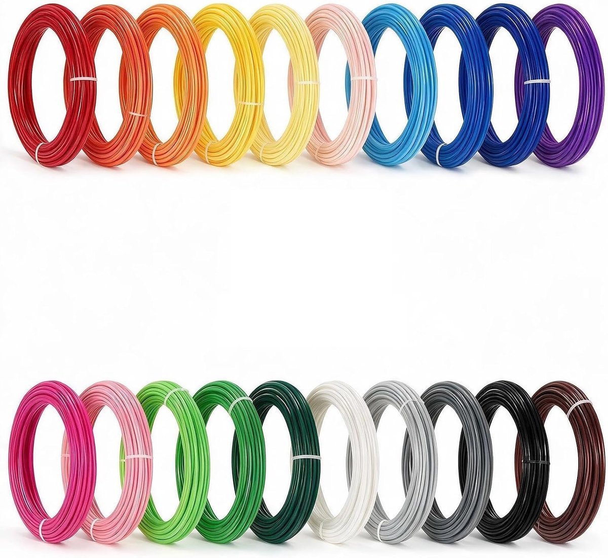 3D Pen Printer Filament PLA 1,75mm 20 Kleuren 3D Pen Printer PLA Navul Filament Geschikt voor het Ontwerpen van Kunst en Kleur 100 Meter in Totaal Compatibel met de meeste 3D-printpennen