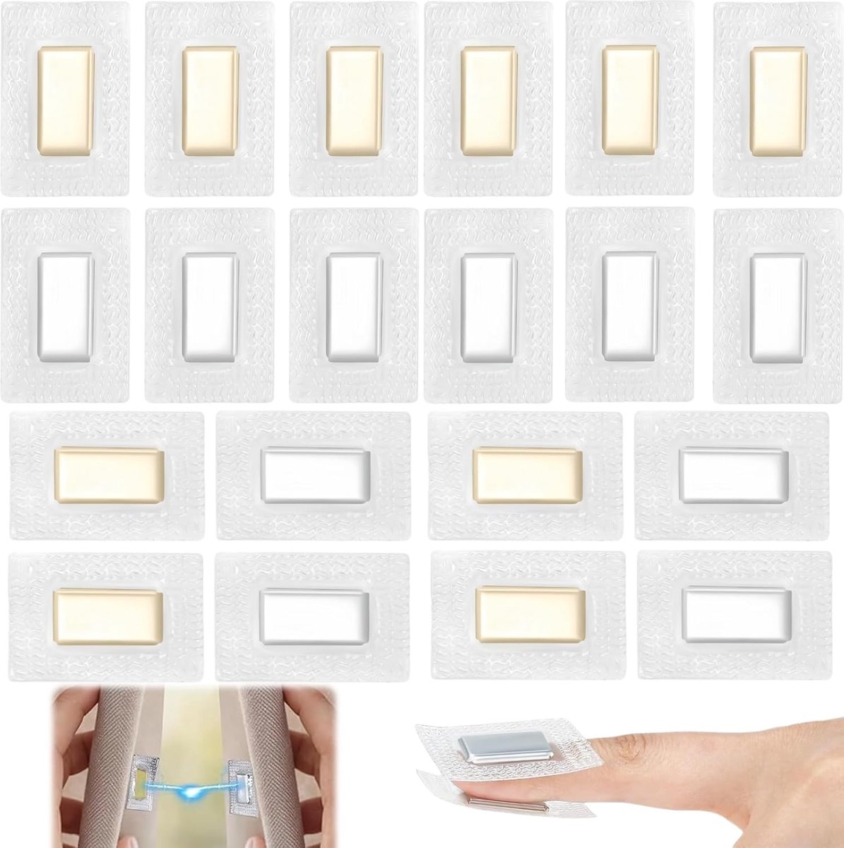 20 Stuks PVC Onzichtbare Magnetische Sluiting, Ingenaaide magneten, Magneetblok gordijnen, Magneetknopen kleding, Magneten om in te naaien voor het naaien van stoffen, gordijnen, kleding