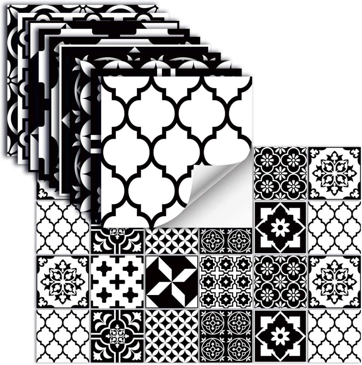 Tegelstickers Zelfklevend Vinyl Waterdichte Muurstickers Voor Keuken Badkamer Tegel Muur Open Haard Kast Decoratie Stickers,HZ-59,15x15cm