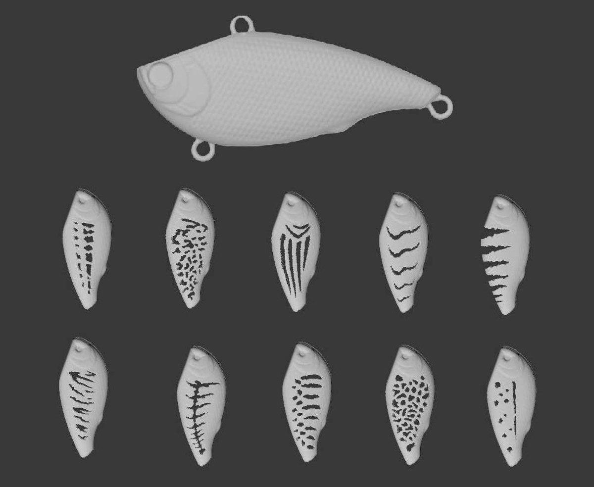 Plastic 3D Stencil Vissen Lokken Crankbait Jerkbait Lipless Topwater (SUPL540)