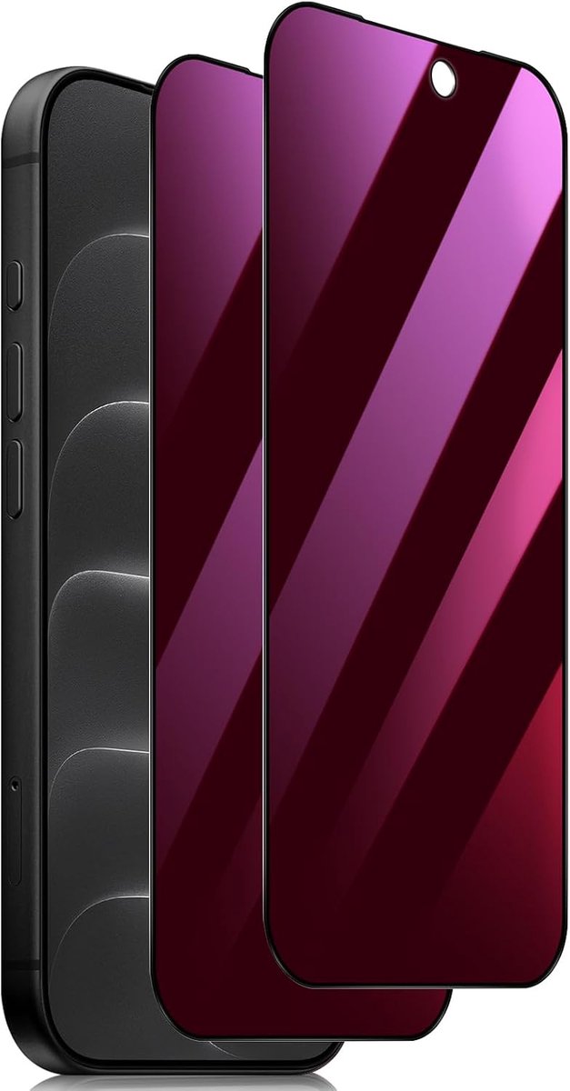 2 stuks Antispy Screen Protector voor iP18PM Privacy, Guard 9H Filter Glas, Volledige Film gehard glas onbreekbaar, anti-verblinding