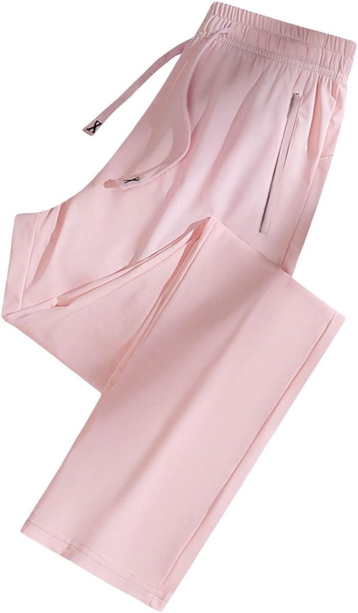 Broek Dames Zomer Brede Hoge Taille Vloeiend Chic Strand Bohemian Casual Lichtgewicht met Zakken Losse Rechte Katoen Mode A13