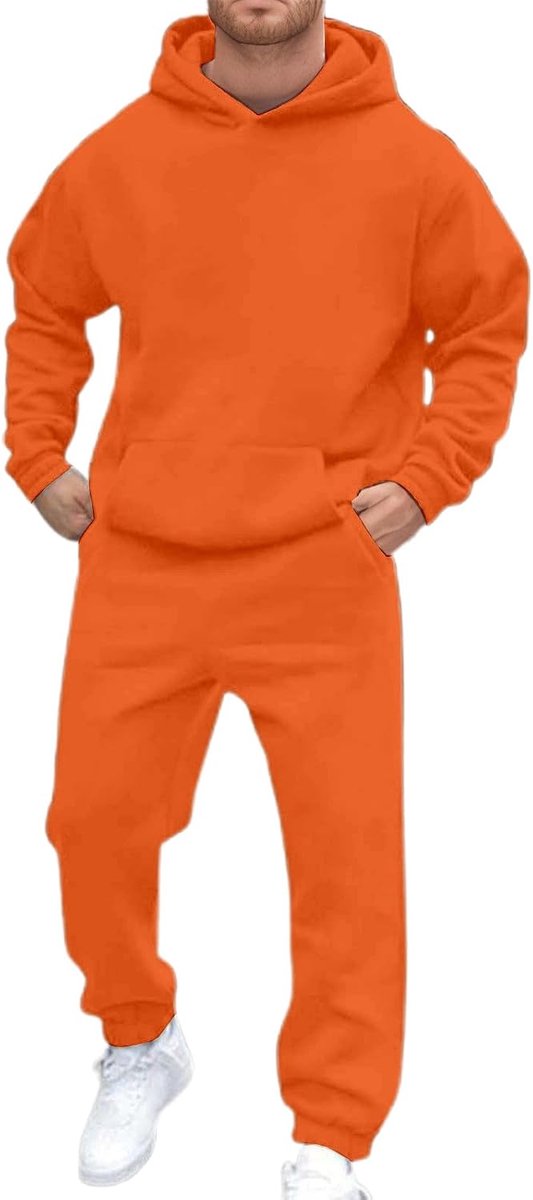 Set voor heren, 2-delig, katoen, trainingspak en broek, ontspanningskleding, ademend, outdooractiviteiten, A5