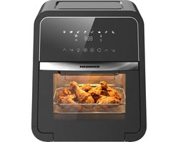 Heinner Heteluchtfriteuse – 2000W – 12L Capaciteit – Ovenfunctie – Digitaal Touchdisplay – Timer 60 min – Dehydrateren 24u – 8 Programma’s – Rotisserie – Zwart
