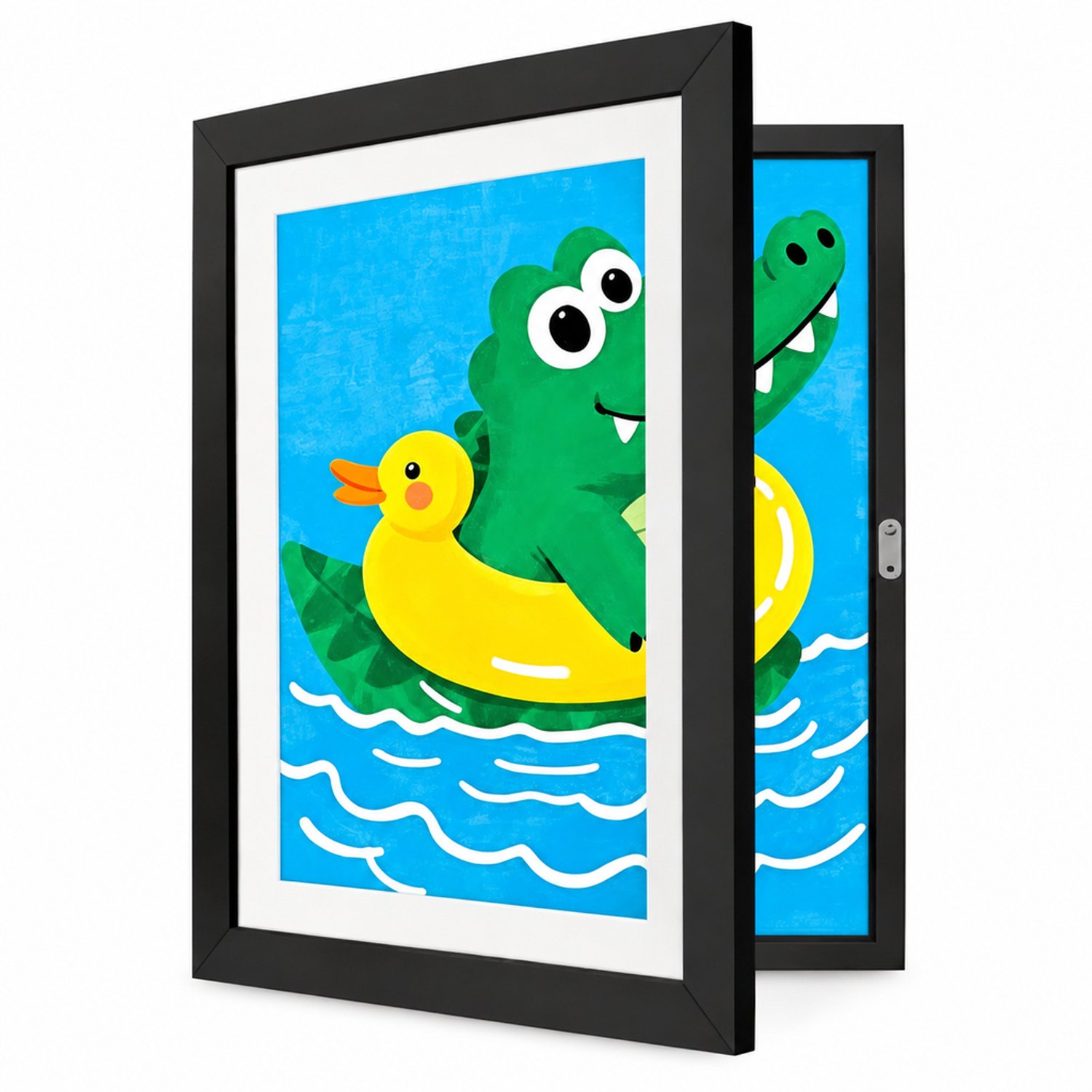 SWGOTA Zwarte A4-fotolijst met opklapbare voorkant, 21 x 29,7 cm, MDF