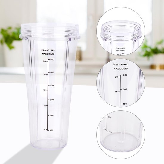 Blenderbekers met deksel - 2 stuks - 24 oz - BPA-vrij — afbeelding 3