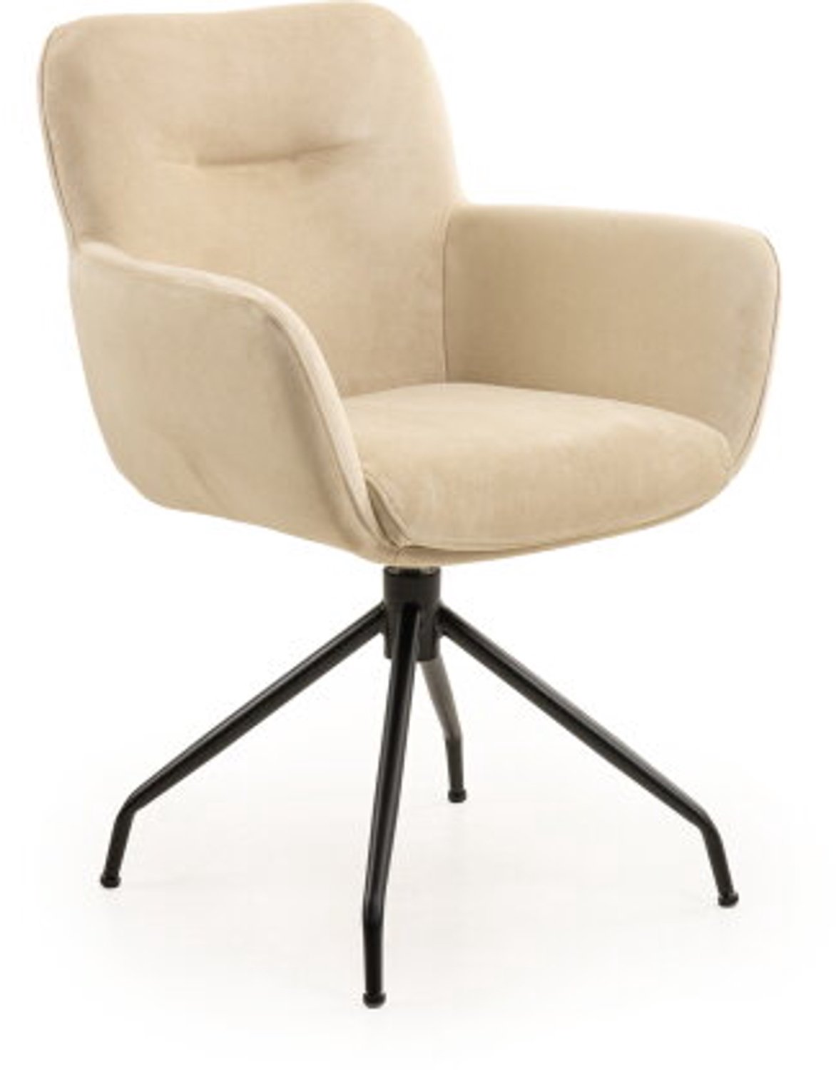 Moods Collection Eetkamerstoel Helsinki draaibaar Atlas zwart - Pella beige 05