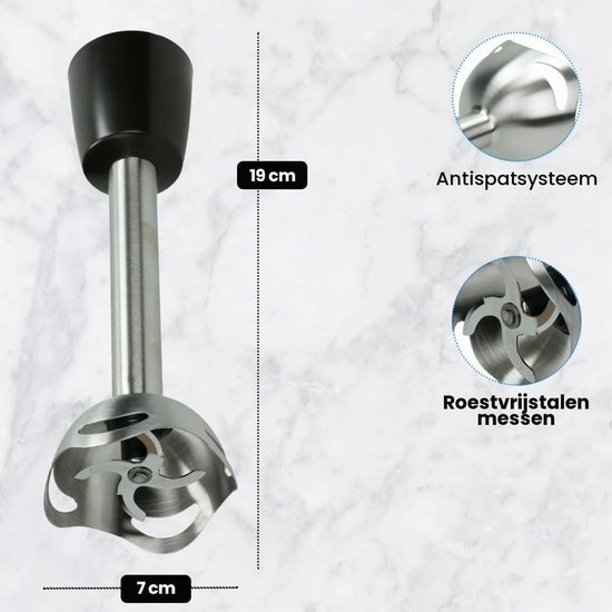 Mixerarm - RVS - 4 messen - voor Moulinex QuickChef — afbeelding 2