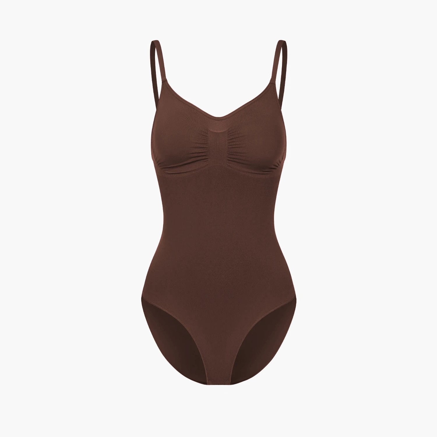 cfab Bodysuit met corrigerende shapewear en slipje - Bruin - 2XL - Corrigerende Body - Naadlos - corrigerend ondergoed dames