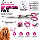 Professionele Hondenschaar - Trimschaar Ergonomisch Krom Rechts - Vachtverzorging Pootverzorging voor Langharige Honden - Roze