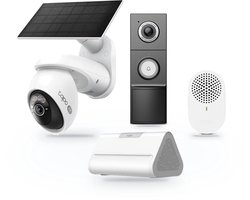 Tapo C660 Beveiligingscamera Buiten op Zonne-energie + D235 2K 5MP Video Deurbel + H500 CentralHub - Bundelvoordeel - 4K 8MP - 360° Draaibaar - Inclusief Zonnepaneel - Lokale Opslag tot 16TB - Geen Abonnement - 180° Head-to-Toe - Kleur Nachtzicht