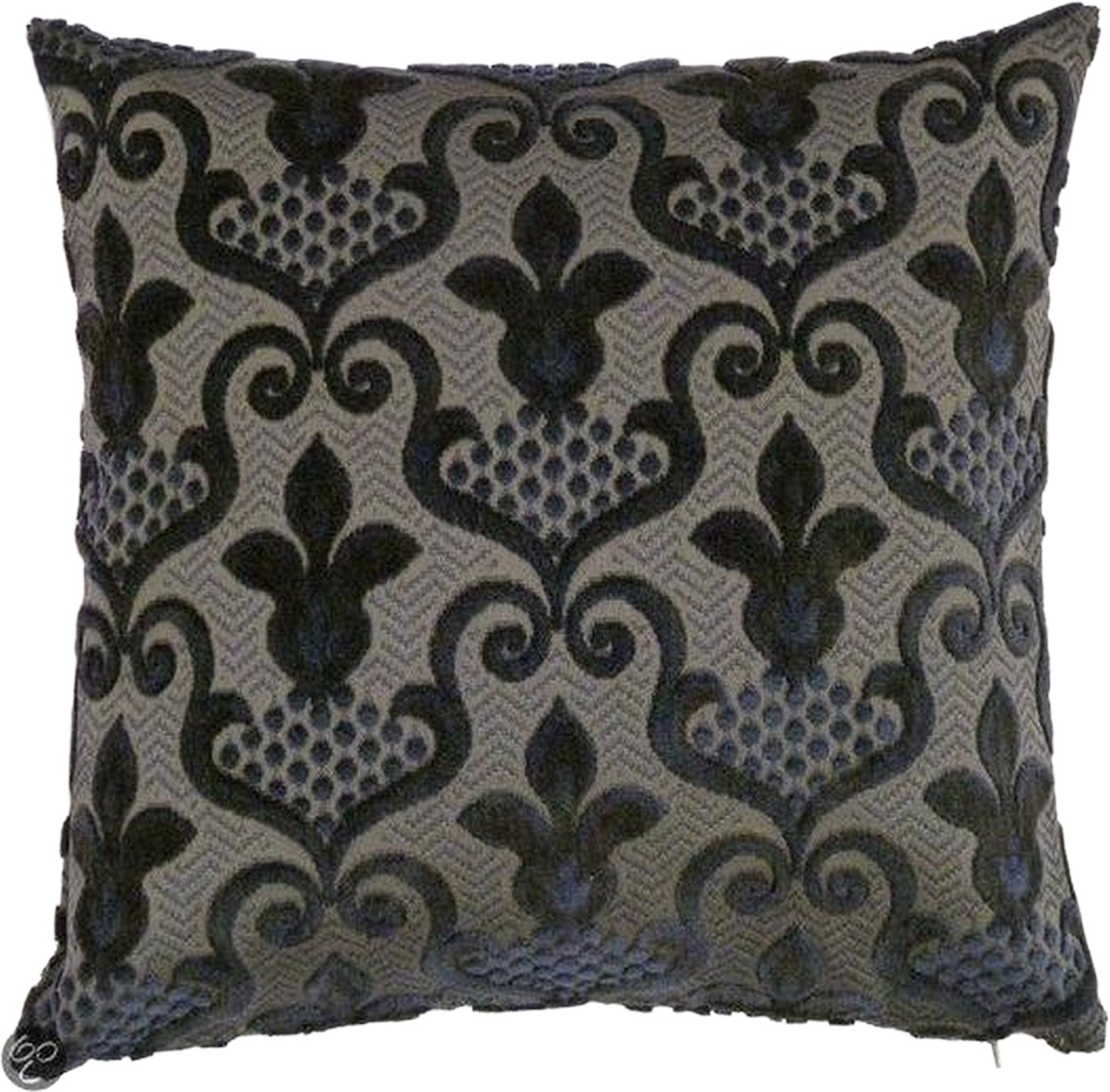 Dutch Decor Kussenhoes ARTI - 43x43 cm - chique - klassiek - Franse lelie - barok - blauw - met rits - zonder binnenkussen