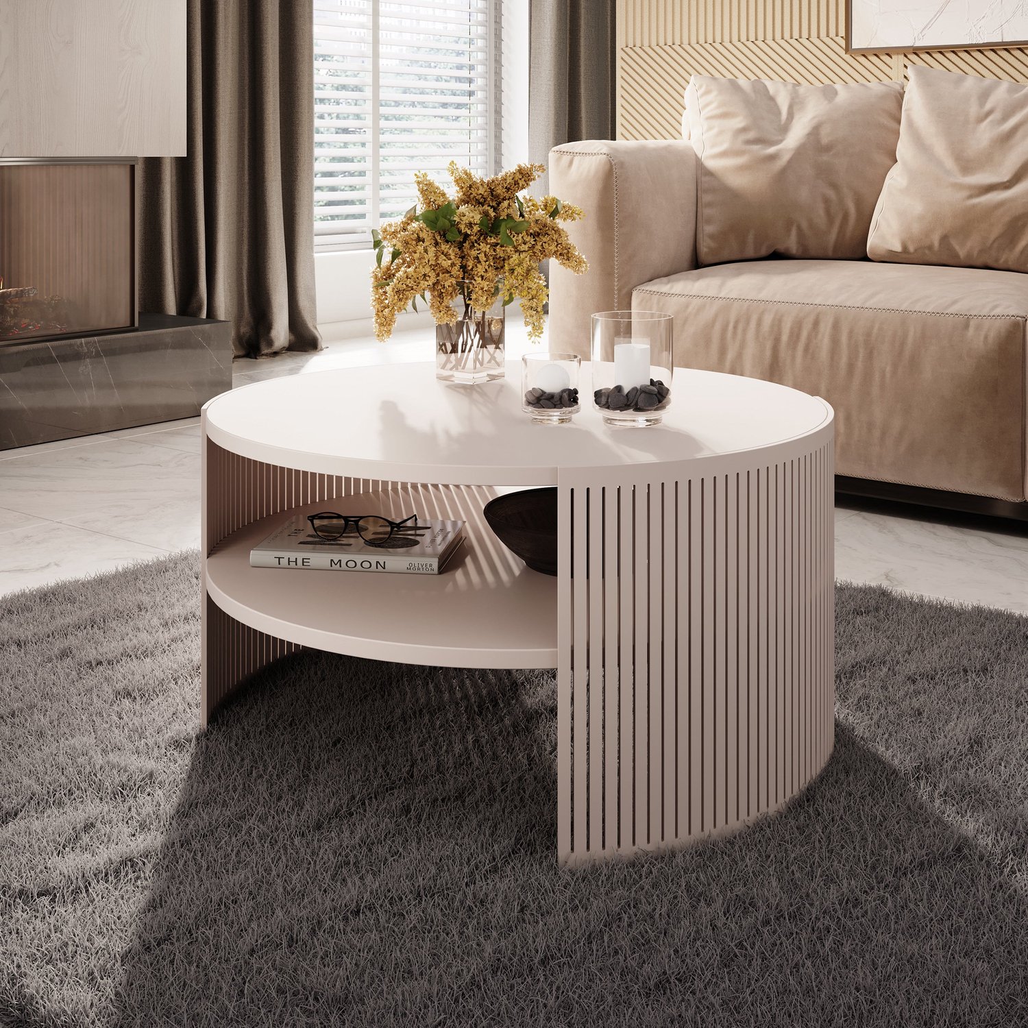 MEUBELLA Fender - Salontafel - Beige