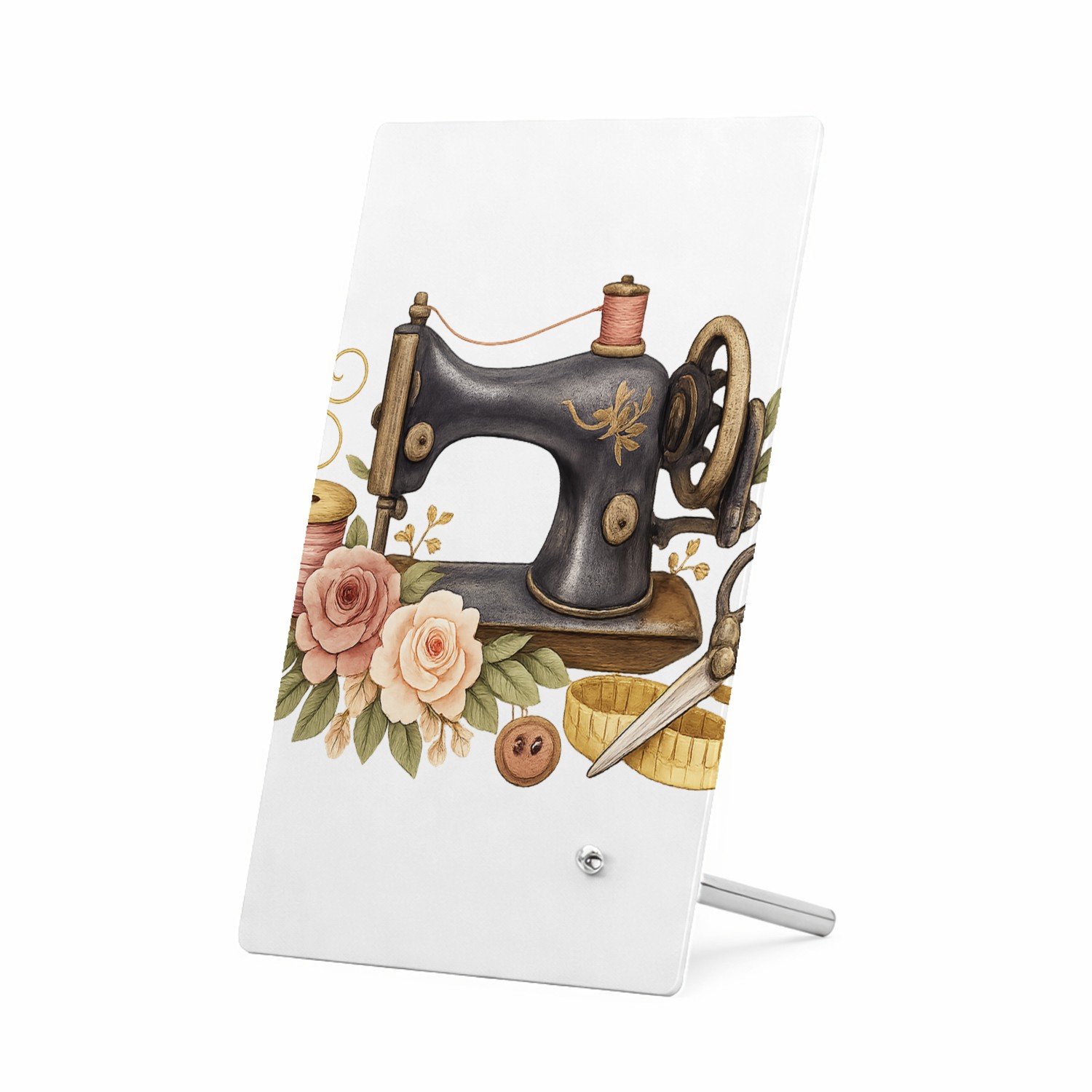 Mr Cadeautjes Glasframe 11 x 16 - design Vintage workshop-compositie met een ander ambachtelijk hoofd | cadeau Wit