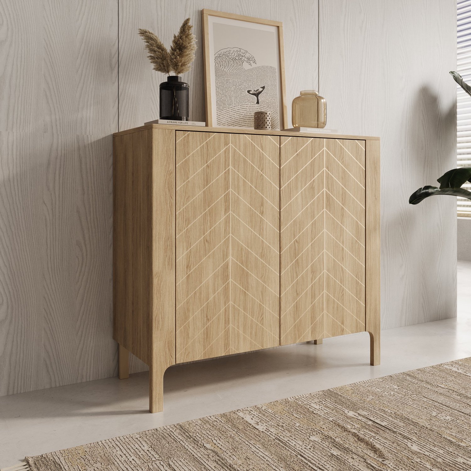 MEUBELLA Montera - Dressoir - Eikenpatroon - 103x41x96 cm Bruin