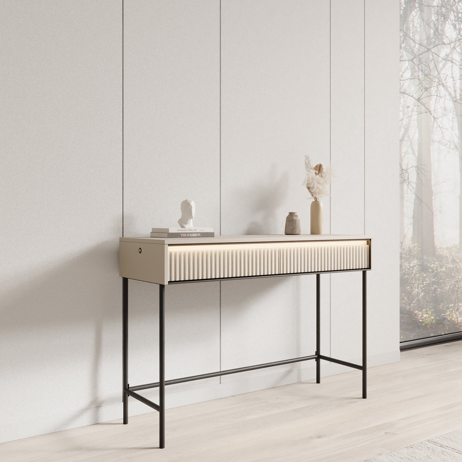 MEUBELLA Kaptafel Timoteo - Beige - 112 cm
