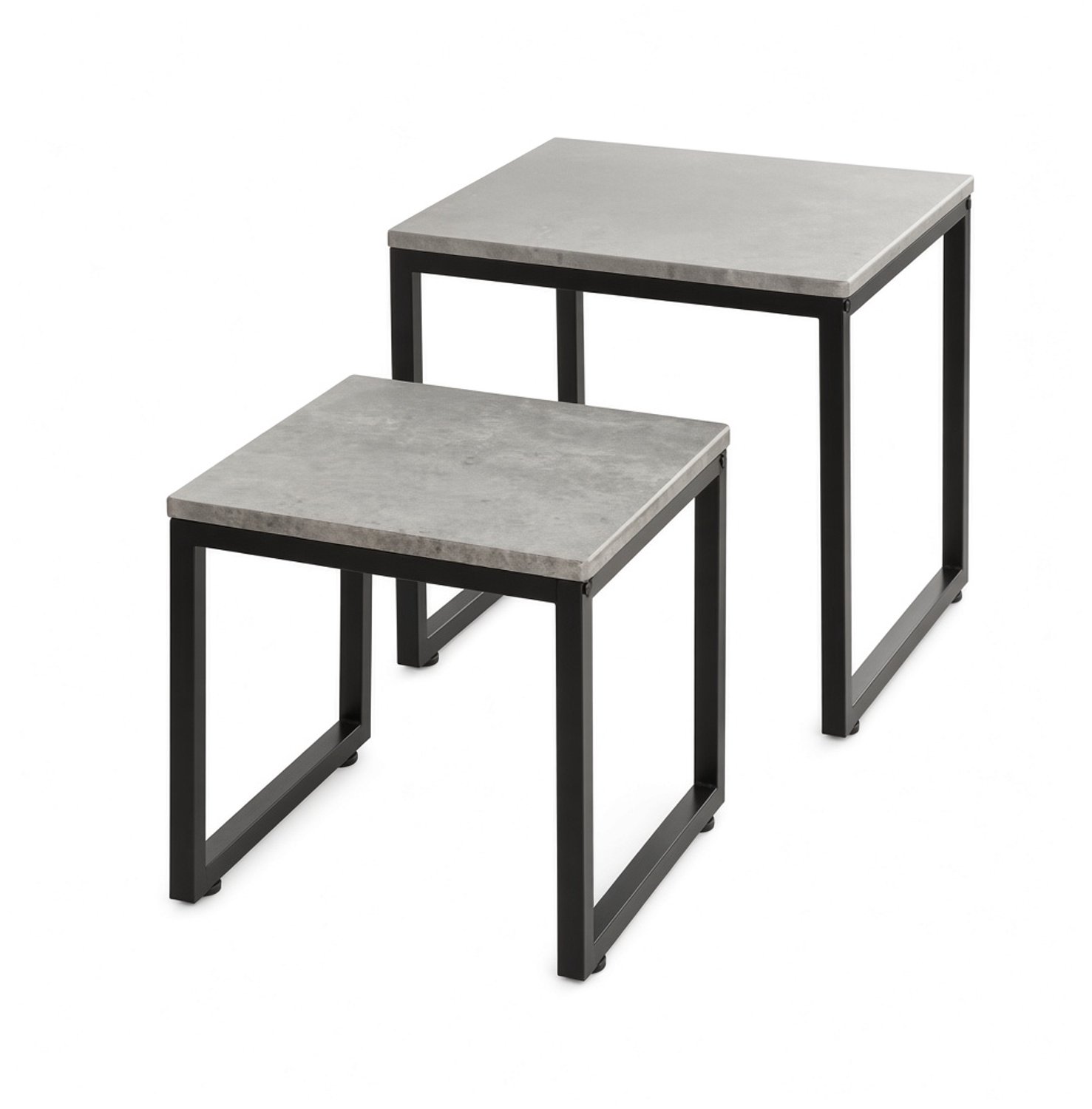 Mura Logistiek Mura Salontafel - Bijzettafel - Koffietafel - Coffee Table - Set Van 2 Nestbare - Draagvermogen 15kg - Hout - Betonlook Grijs