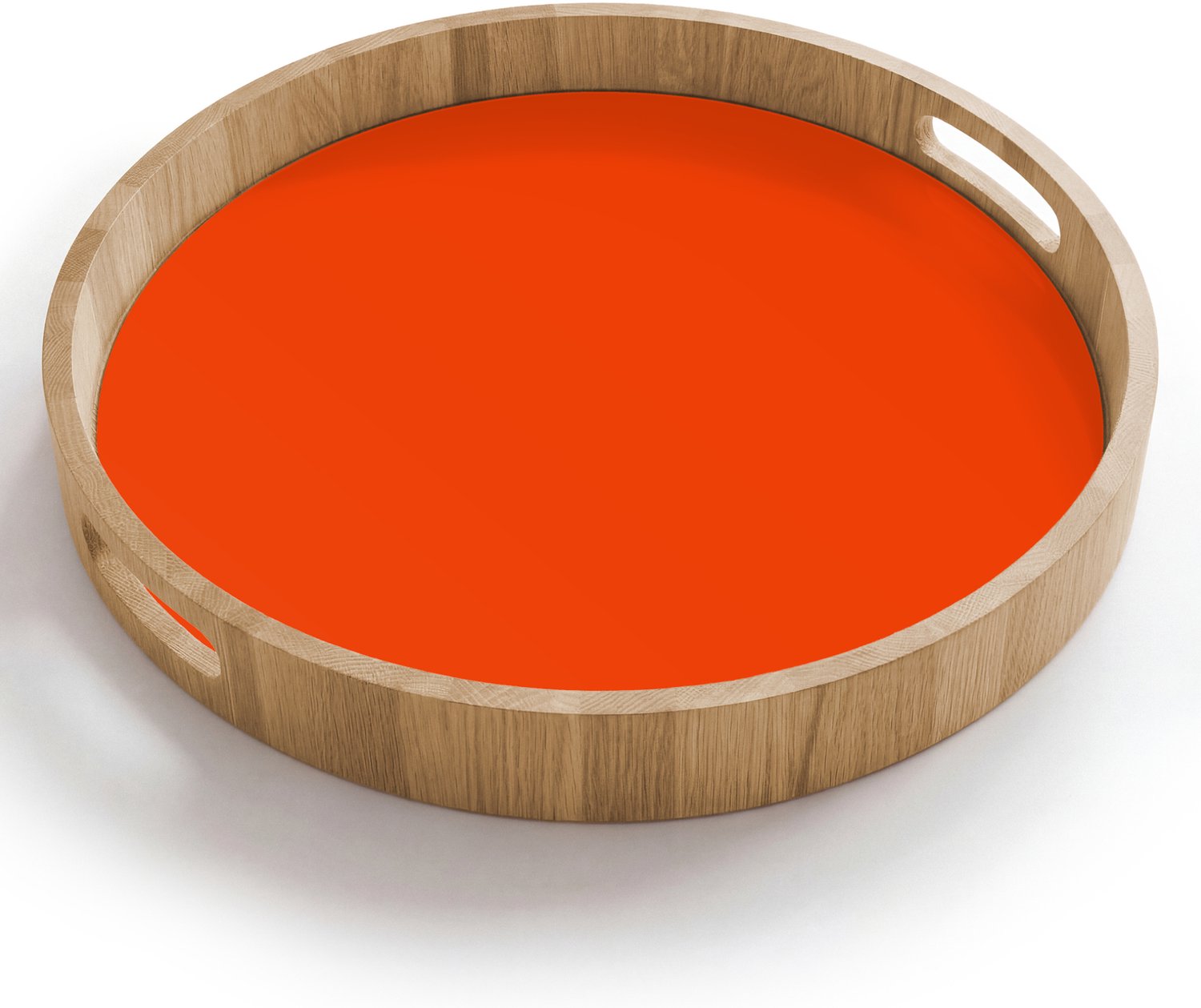 Dienblad rond 40x40 cm - Schootdienblad hout - Fiery - Tangerine - Oranje - Borrelplank rechthoek - Plateau houten dienbladen