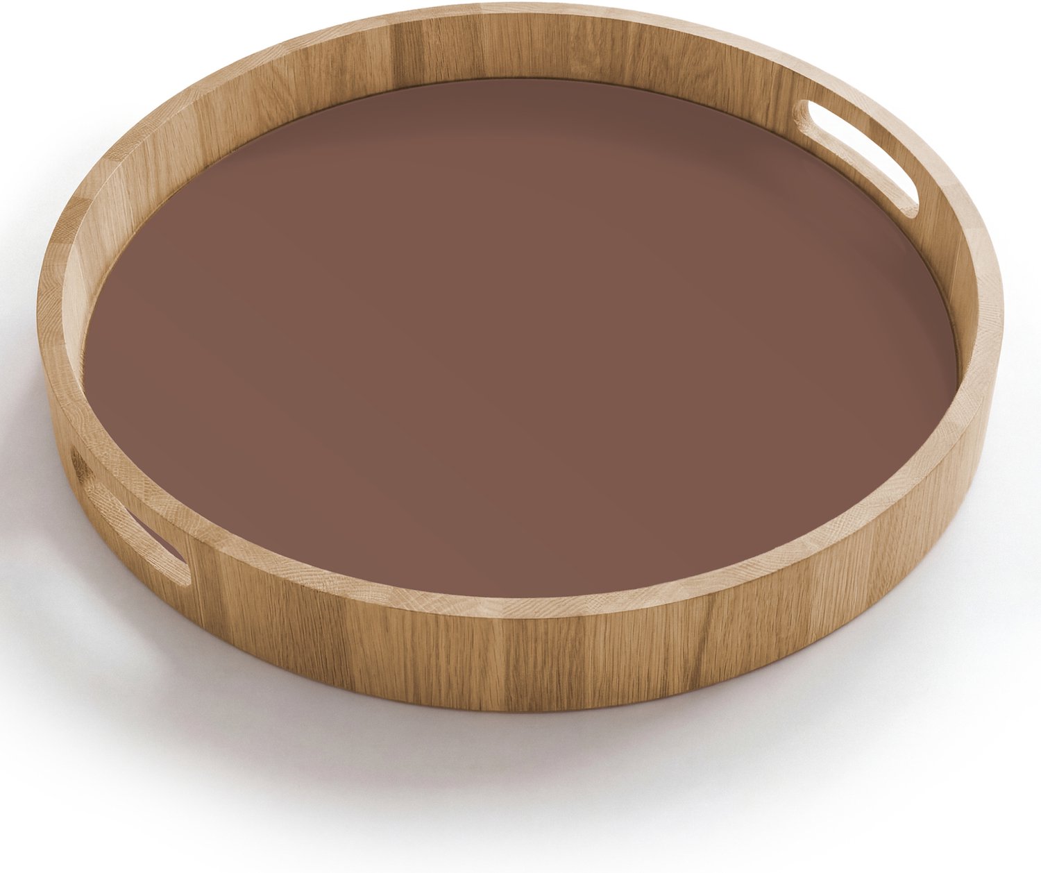 Dienblad rond 40x40 cm - Schootdienblad hout - Muted - Chestnut - Bruin - Borrelplank rechthoek - Plateau houten dienbladen