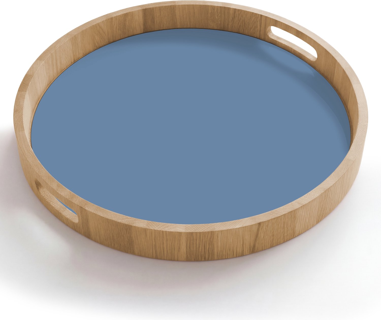 Dienblad rond 50x50 cm - Schootdienblad hout - Denim - Breeze - Blauw - Borrelplank rechthoek - Plateau houten dienbladen