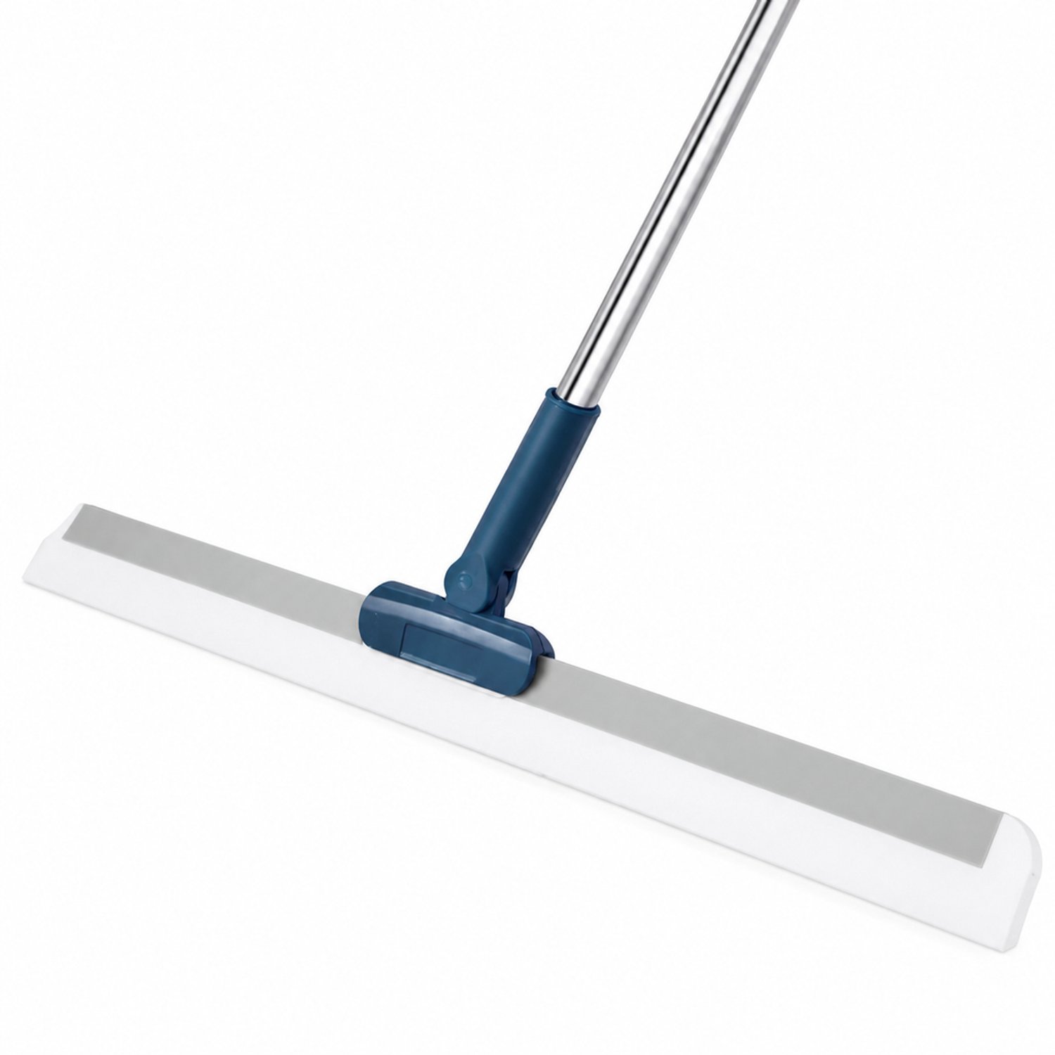 Siliconen vloertrekker 35 cm met uitschuifbare steel en draaibare kop - Donkerblauw