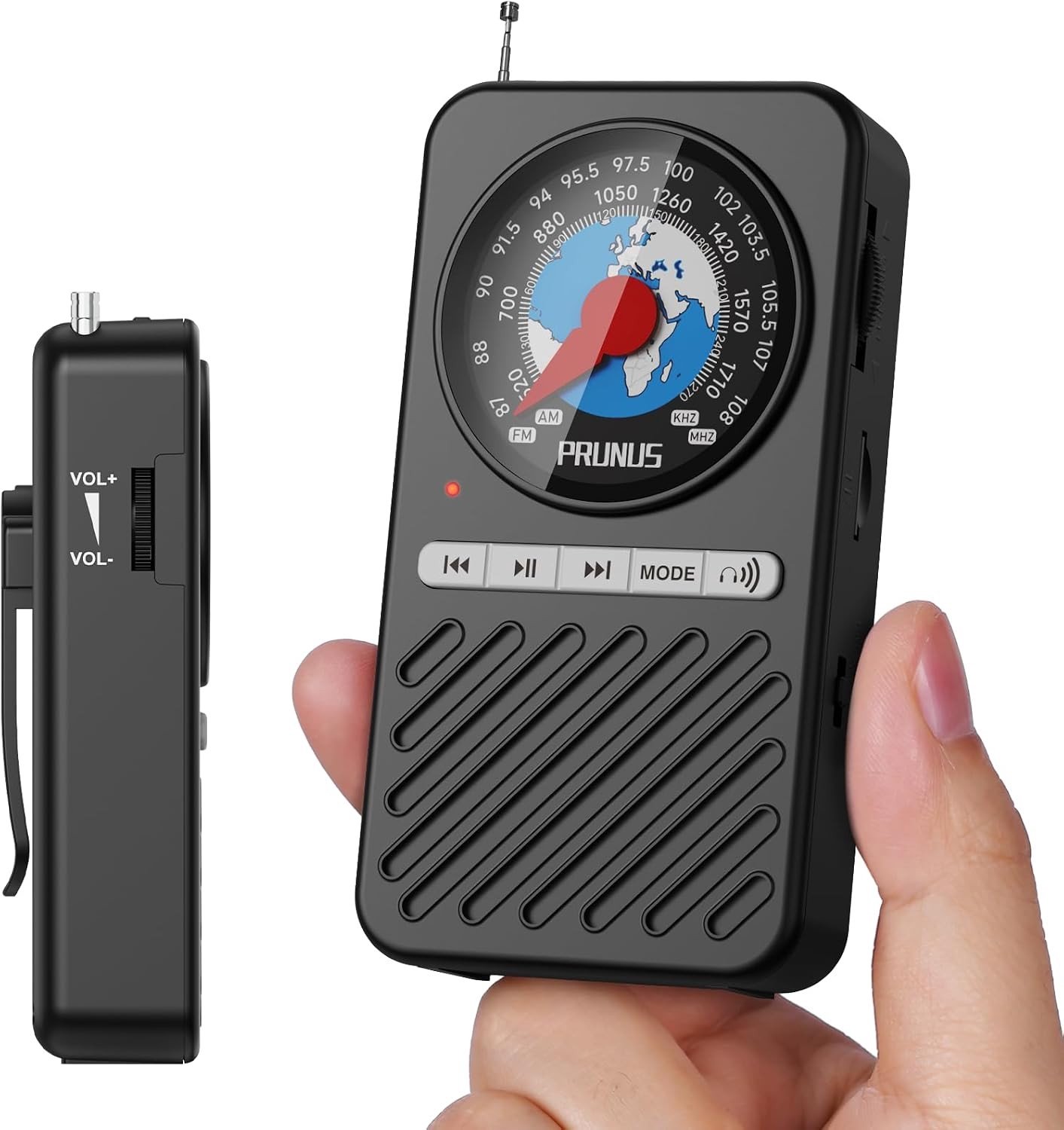 Mini Draagbare Radio - Zwart - 102 x 55 x 29 mm - Met Bluetooth en TF-kaartspeler - Voor Thuis en Buiten
