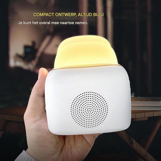 Baby Slaaplicht - Nachtlampje Met Geluid - Multifunctioneel Apparaat - 6 Slaapgeluiden - Bluetooth Speaker - ABS Kunststof - Dimbaar Licht - Reisvriendelijk Design - 1 Stuk van Longziming — afbeelding 5