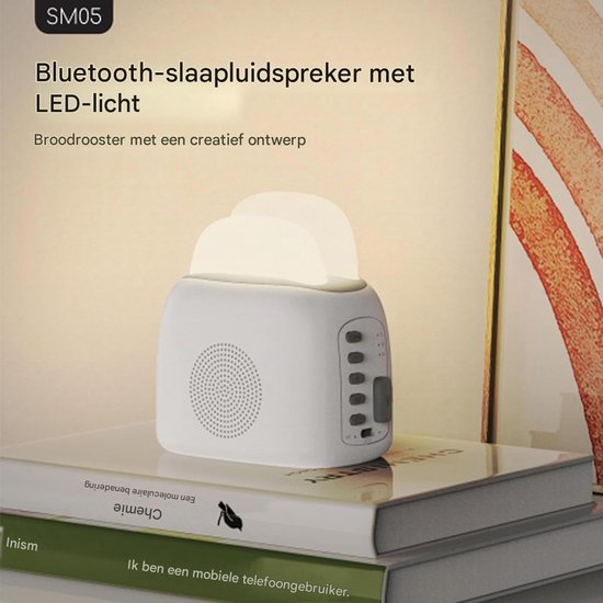 Baby Slaaplicht - Nachtlampje Met Geluid - Multifunctioneel Apparaat - 6 Slaapgeluiden - Bluetooth Speaker - ABS Kunststof - Dimbaar Licht - Reisvriendelijk Design - 1 Stuk van Longziming — afbeelding 4