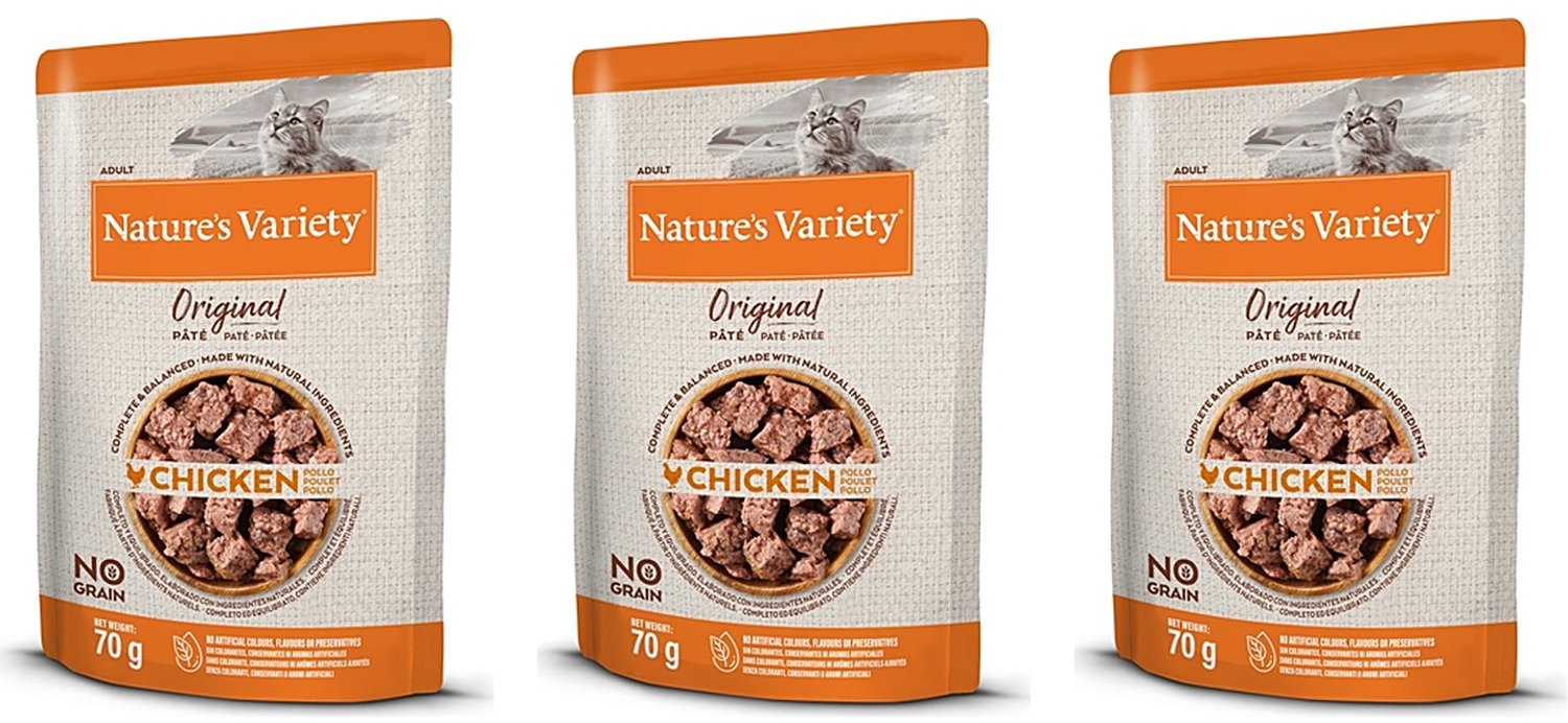 NATVOER NATURES VARIETY - Kip 12x70g - 3 stuks - Multipack