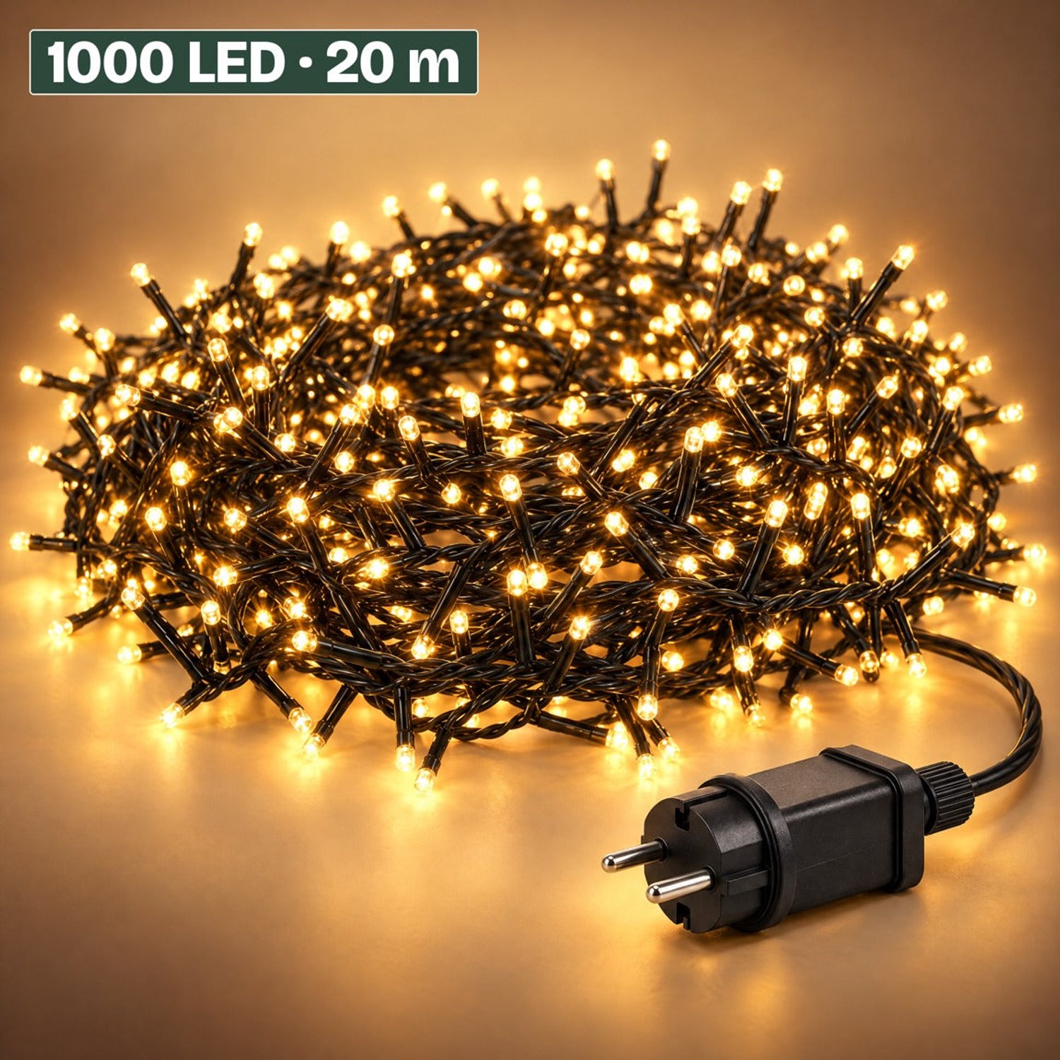 Levano Kerstverlichting Buiten 1000 LED 20 m Warm Wit - Kerstboomverlichting met Timer en Geheugen - Lichtfuncties - Lichtsnoer voor Binnen en Buiten - Microcluster - Clusterverlichting Kerstboom - Lichtslinger - Kerstlampjes