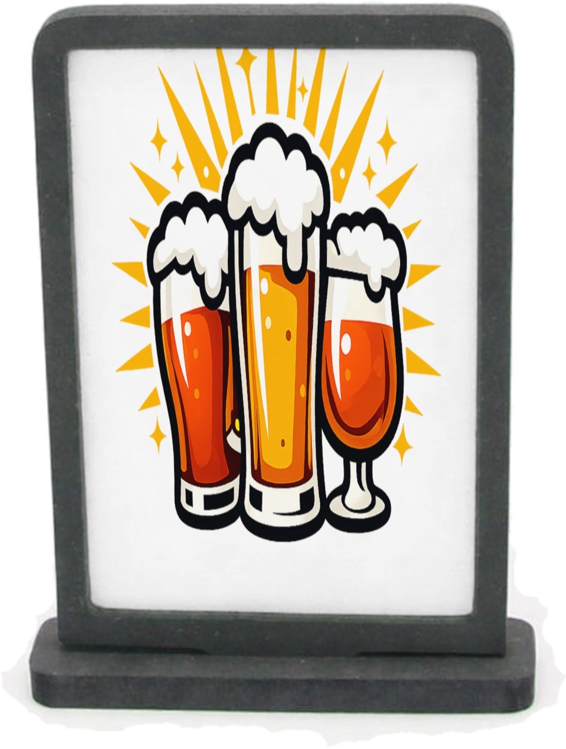 Mr Cadeautjes Houten fotolijst rechthoek met MDF inleg - design Vier glazen in een compacte, feestelijke cluster met een str | cadeau Wit