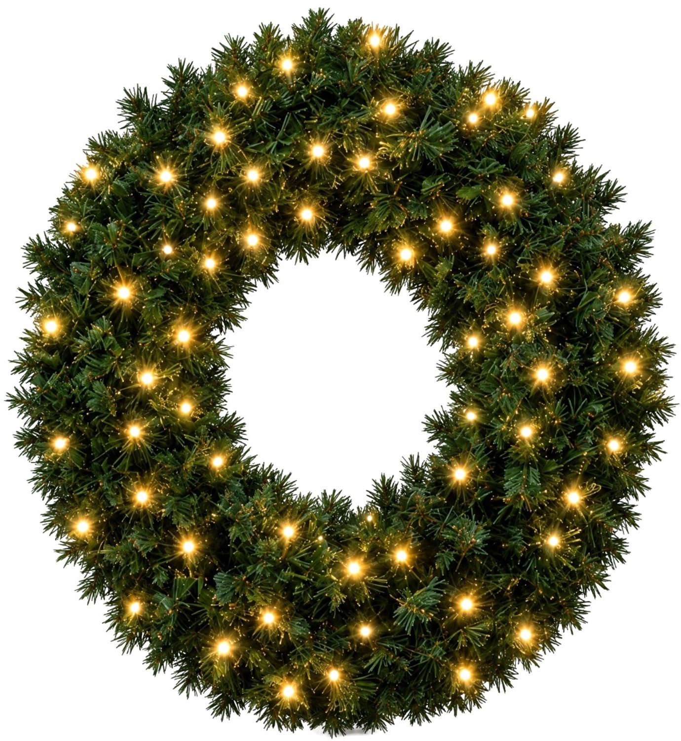 Blynx Kerstkrans met Verlichting Buiten - Ø 75 cm - 80 Modern Warm Witte LED Lampjes - IP67 waterdicht - Koppelbaar - Incl. Startkabel