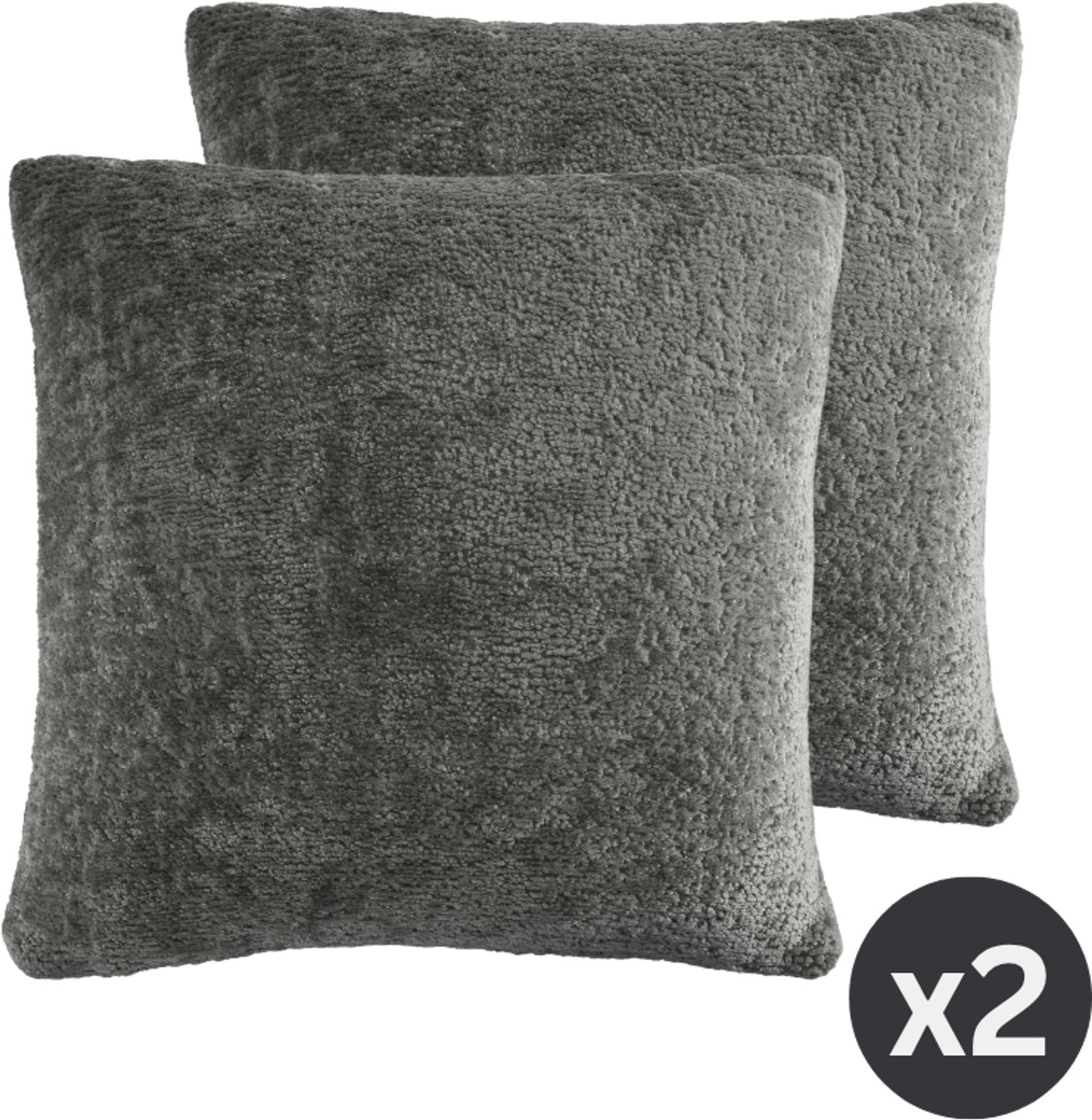 Tiseco Kussen (gevuld) JULIE - Afneembare hoes - 45x45 cm, grijs GREY