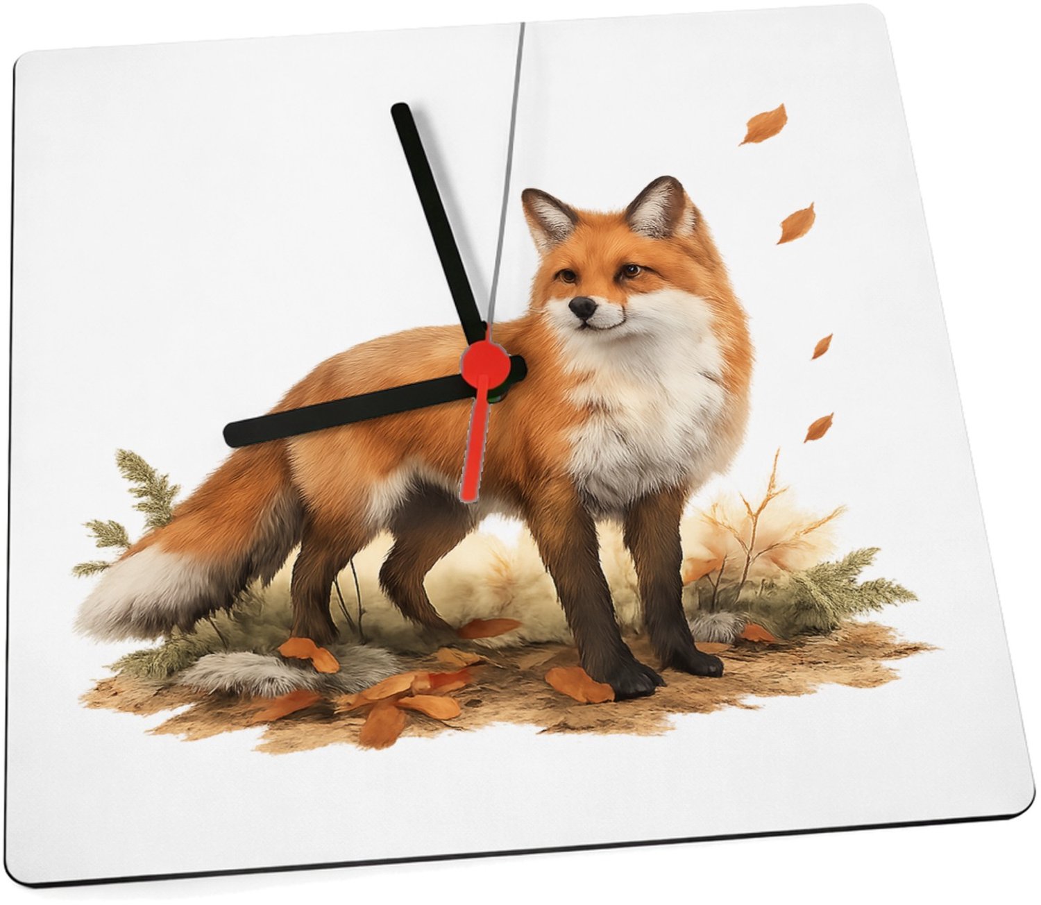 Mr Cadeautjes Klok 19 x 19 - design Sfeervolle bosavond met een enkele sterke hoofdfiguur en war | cadeau Wit