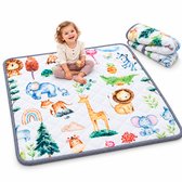 ComfyKidz® Waterproof Speelkleed – Speelmat Extra Dik voor zowel Binnen als Buiten – Baby Kruipmat 127x127 cm – Wasbaar op 40°C, Antislip & Dierenprint