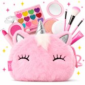 BOTC Echte make-up set - voor meisjes met een pluizig Tasje - Echte, niet-giftige, afwasbare Make-up speelgoedset - Eenhoorn