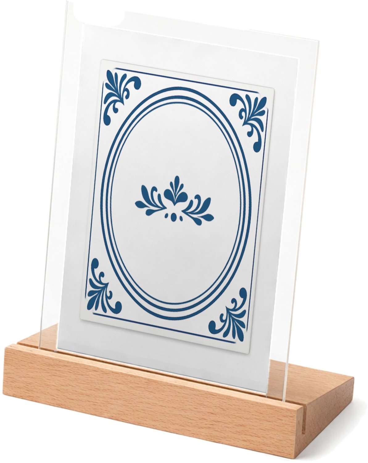 Mr Cadeautjes Glasframe met vaste tekst - design Een klassieke, symmetrische quote-tegel met een andere nucht | cadeau Wit