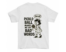 Pickleball Shirt – Pickle-Ball Makes Me Say Bad Words – Sport Outfit – Unisex T-Shirt voor Dames & Heren – Humor Cadeau