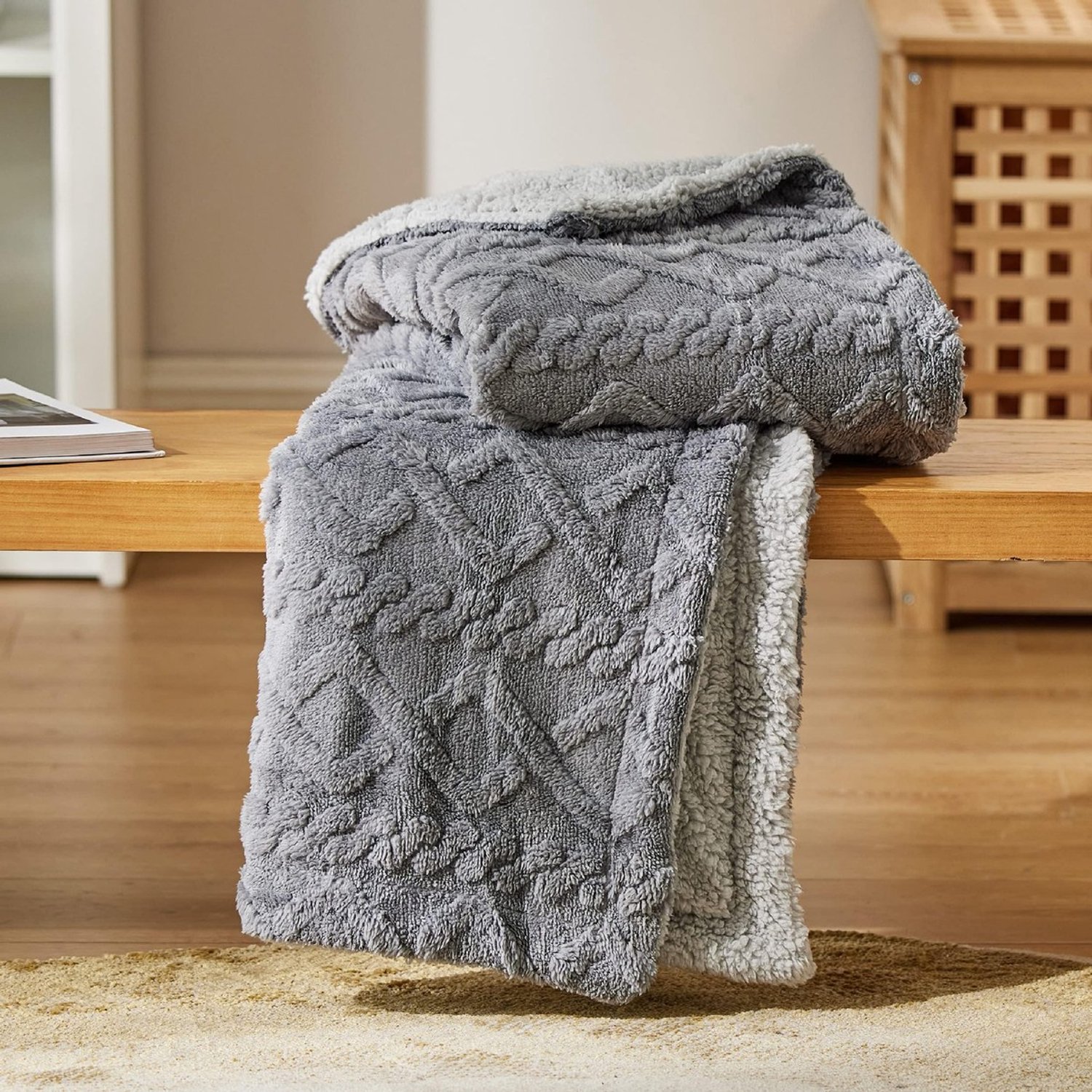 Duraxl Plaid - Sherpa - Grijs - 150 x 200 cm