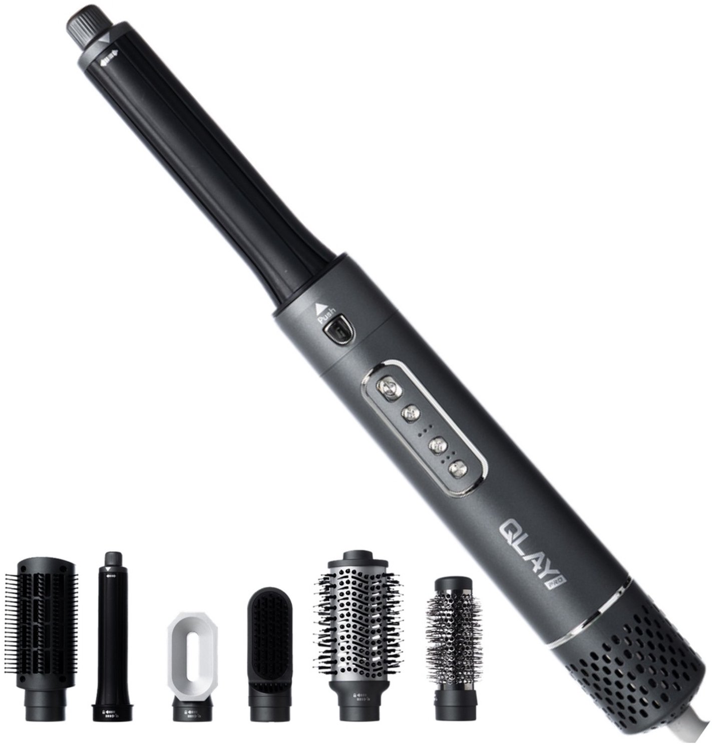 QLAYPRO airstyler 6 in 1 set - Airstyler krultang 6 in 1 multi styler - Föhnborstel - Krulborstel - Middel & Lang Haar - Hairwrap - Multistyler - Heteluchtborstel - Hairstyler - Haarstyler - 2024 editie